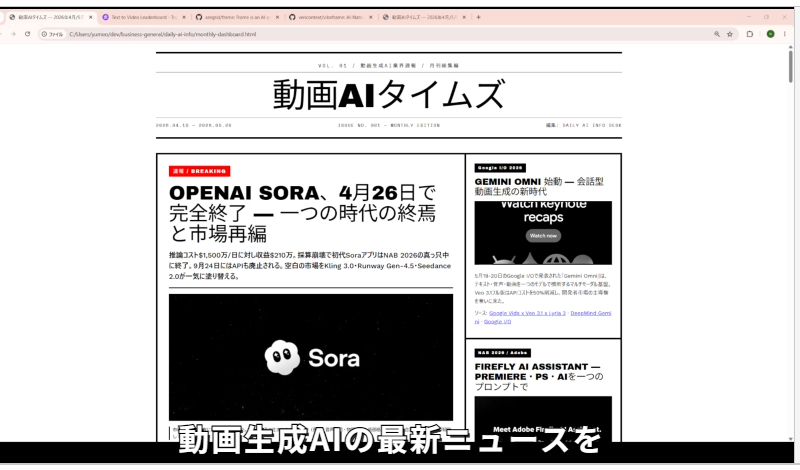 動画プレビュー上に表示された字幕テキストをダブルクリックし、点滅カーソル付きの編集可能な状態になっている画面。